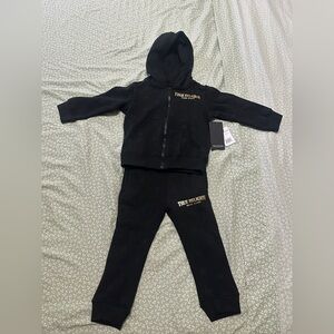 True Religion Black Hoodie with Gold Accents